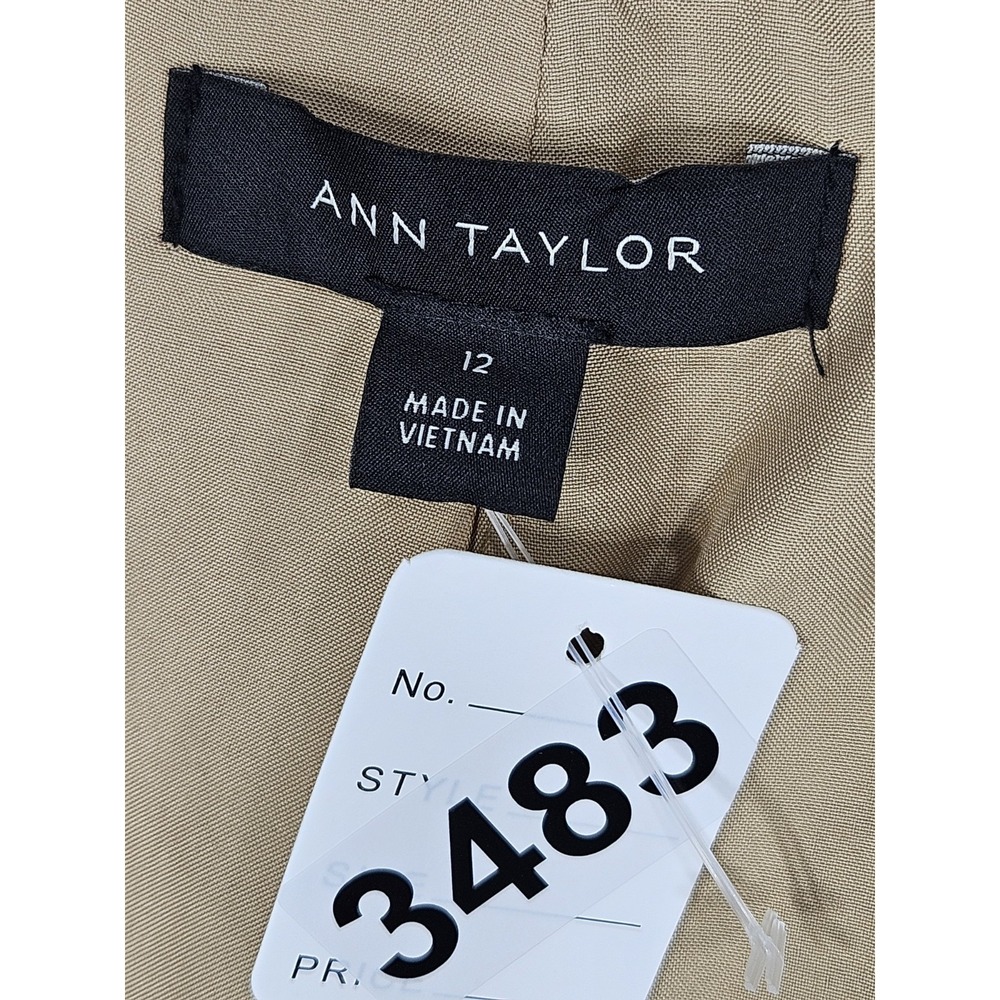 Ann Taylor Women 12 Glen Plaid Blazer Neutral Tones Beige Academia - Picture 9 of 11